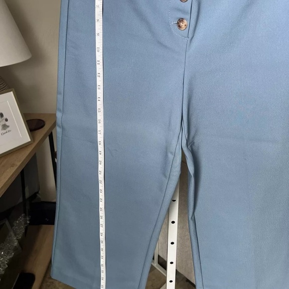 Loft Button Front High Waist Wide Leg Blue Pants Size 10 NWT $74.50 - Picture 13 of 13